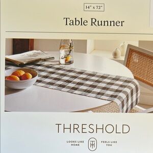 Threshold Brown Hemp Table Runner 14” x 72” NWT